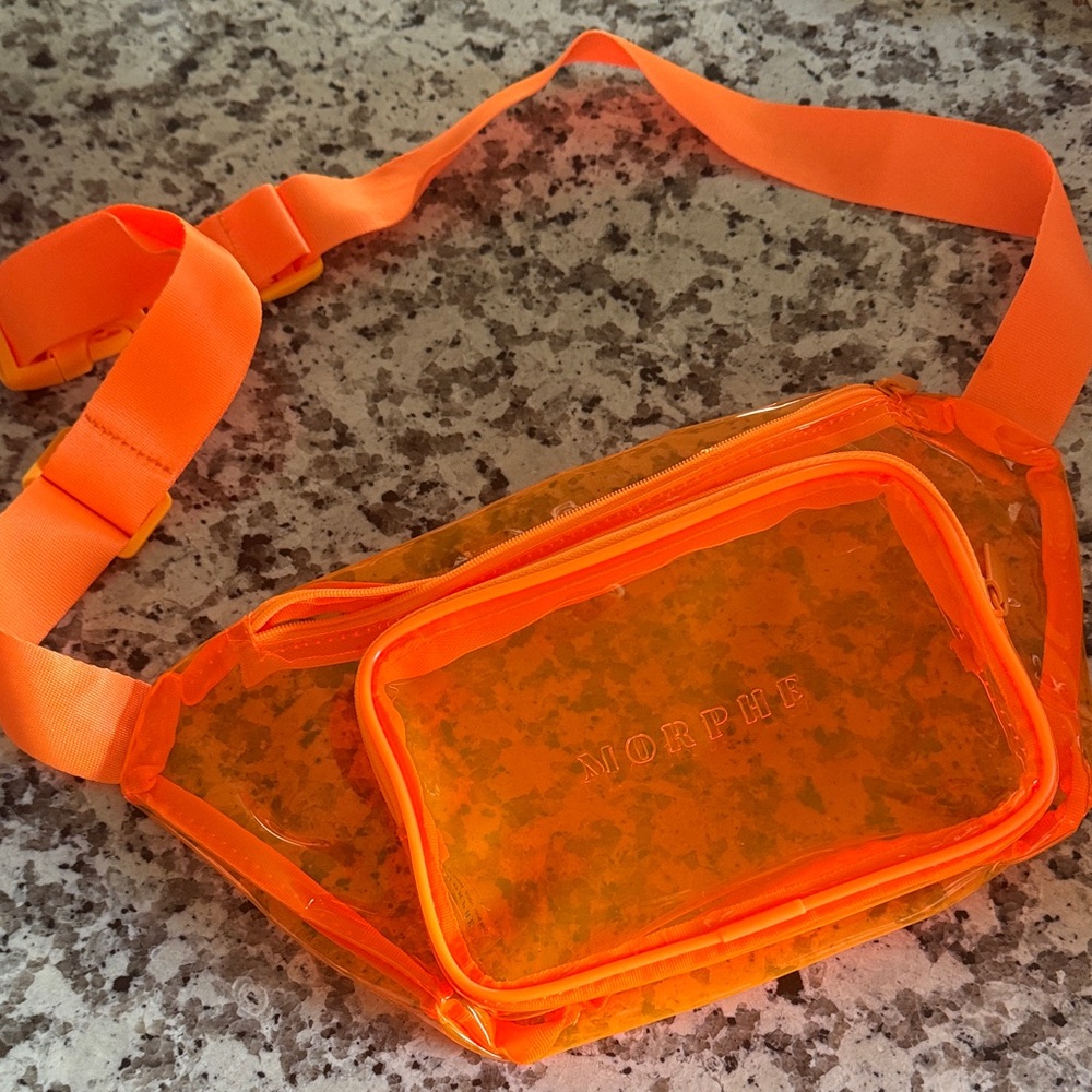 Morphe Neon Orange Transparent Belt Bag